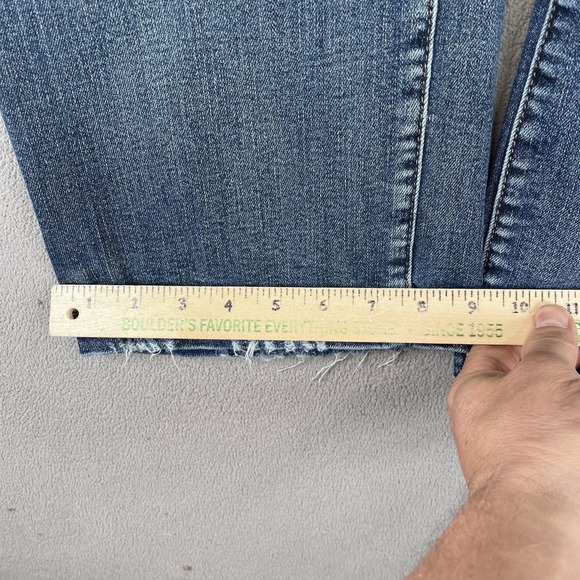 Judy Blue Jeans Womens 13 31 Blue Wide Leg Frayed Raw Hem Denim High Rise - Picture 9 of 9